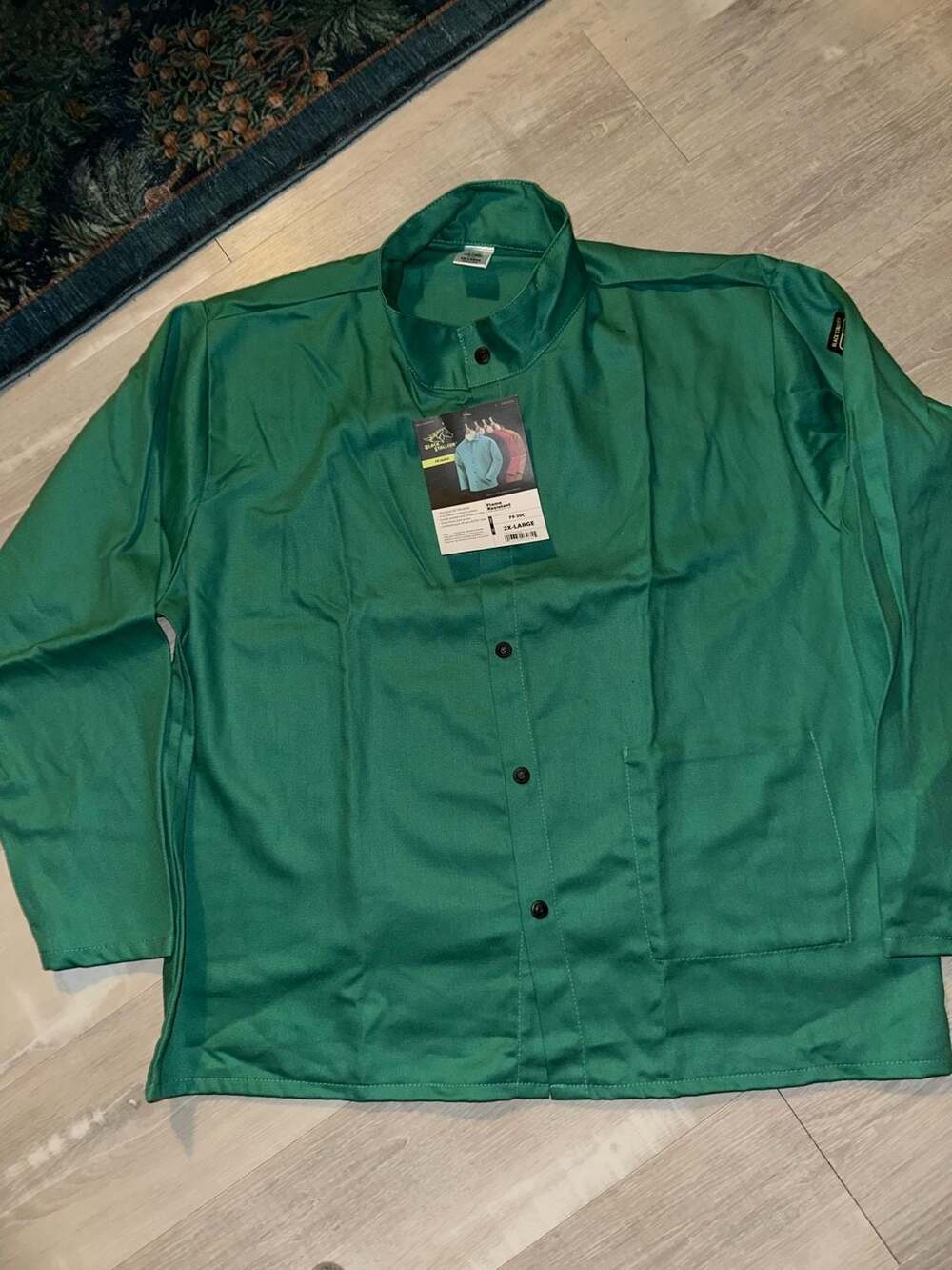 Black Stallion F9-30C Flame Resistant Cotton Green Welding Jacket 2XLarge NWT